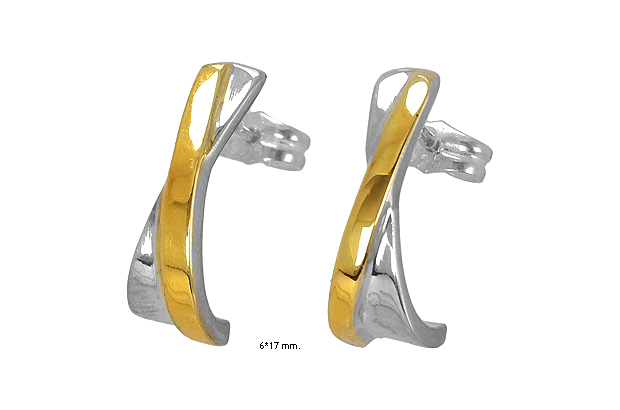 Pendientes plata y laminado oro 100_KS25-0