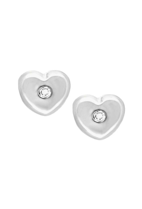 Pendientes pequeños Pendientes oro con diamante dormilonas forma corazón 095_450569-CO