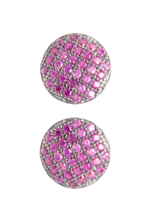 Pendientes dormilonas en plata bañada en oro rosa, circonitas color rubí. 218_ET076R06 Pendientes plata ley dormilonas con piedras rfcia.218_ET076R06