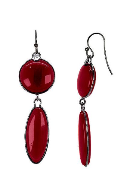 pendientes largo plata rodinada en negro con cuarzos granates 237_TJ1119P01