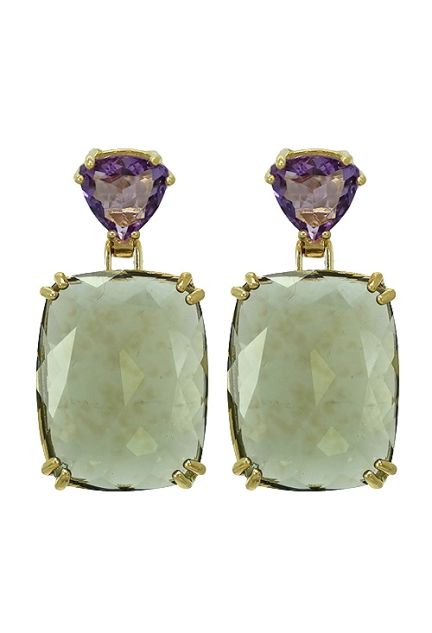 pendientes largos de oro 18k con peridoto y amatista vista frontal precio especial muy barato joyeria online 083_JI082