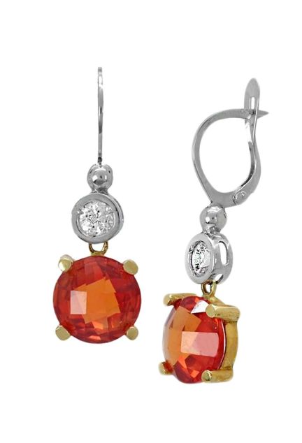 pendientes largos oro 18 ktes cuarzo facetado y circon fotografia para parrilla web el rubi joyeros toma lateral