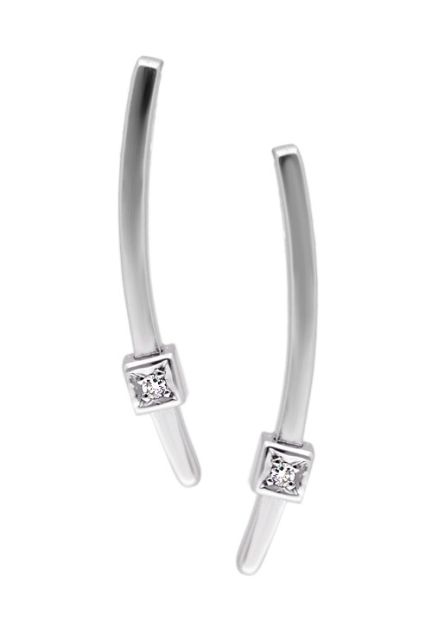 pendientes largos oro blanco 18 kilates con diamante talla brillante vista principal 007_12273-1PB