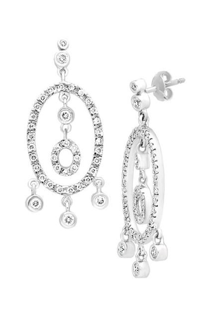 pendientes largos oro blanco 18 kilates con diamantes especial para novia vista lateral 157_C01744_01