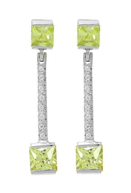 pendientes largos oro blanco 18k con circonitas y olivinas vista principal 146_1085-B