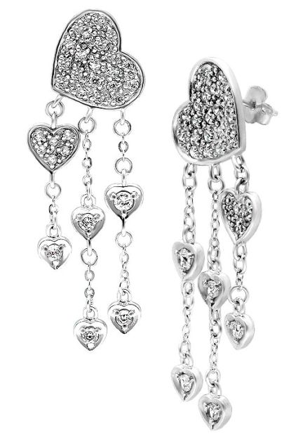 pendientes largos plata de ley con circonitas modelo corazones foto para joyas online toma dos 132_08729-P_01