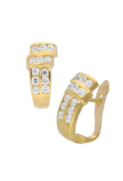 pendientes mujer oro amarillo 18 kilates con circonitas foto lateral 002_5078-P