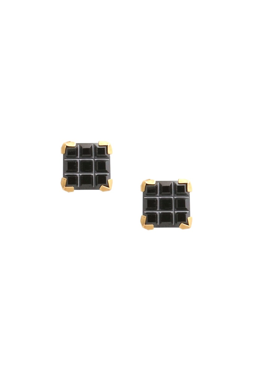 pendientes de oro y cristal swarovski negro para hombres precio barato joyeria online