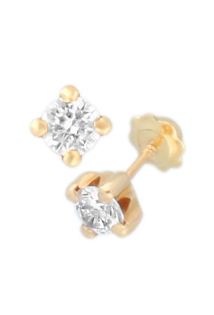 pendientes oro 18k con circonitas fotografia lateral