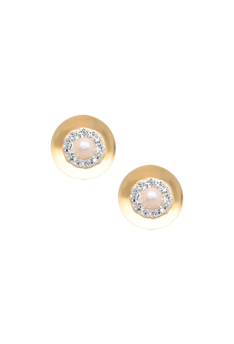 Pendientes oro 18k con perla cultivada 030_2236PE Pendientes oro aretes. con piedras - foto 1 - rfcia.030_2236PE