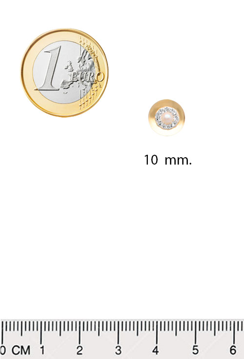 Pendientes oro 18k con perla cultivada 030_2236PE pendientes oro amarillo 18 ktes con perlas cultivadas y cristales checos sistema de ballestilla foto medidas especial comunion