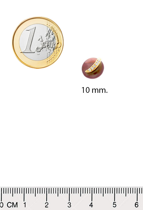 pendientes oro amarillo 18 ktes con perlas cultivadas teñidas y galeria de circonitas fotografia con medidas para parrilla web