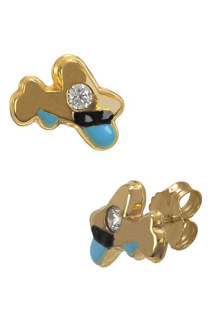 pendientes oro amarillo 18 kilates con circonita y esmaltes foto lateral precio muy barato joyeria online 057_59375_01