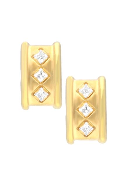 Pendientes oro 1ª ley 750 mmas. (18 k.) aretes con piedras oro amarillo rfcia.019_2999