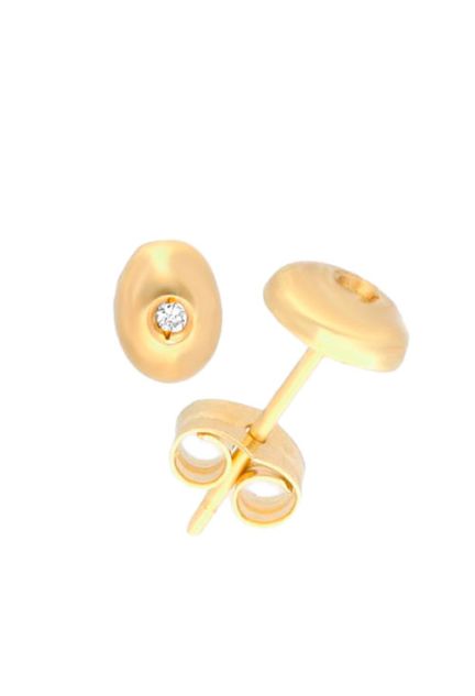 Pendientes oro amarillo 18k con diamantes tipo chatones fotografia lateral precio barato en joyeria online