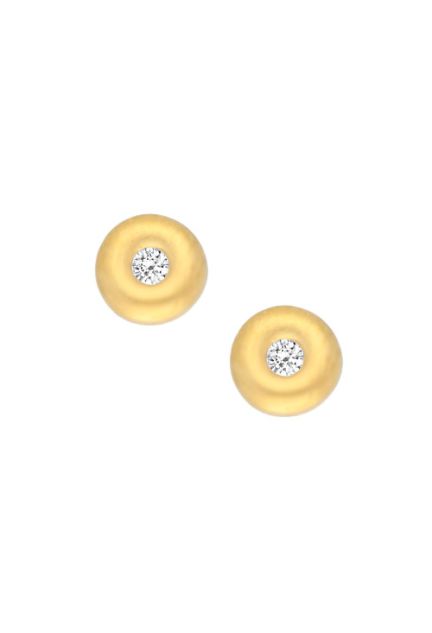 pendientes oro amarillo 18 kilates con diamante modelo tipo chaton media cana precio barato joyas online toma frontal 037_180