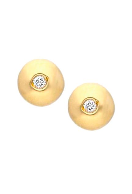 Pendientes oro 1ª ley 750 mmas. (18 k.) con diamante dormilonas oro amarillo rfcia.192_Z1420-OA