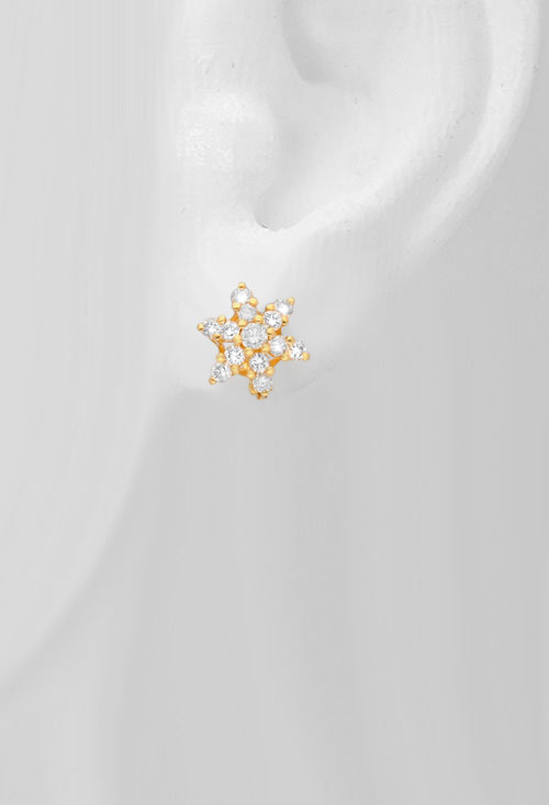 pendientes oro amarillo 18 kilates con diamantes forma de estrella foto expositor precio barato joyeria online 100_2390_02