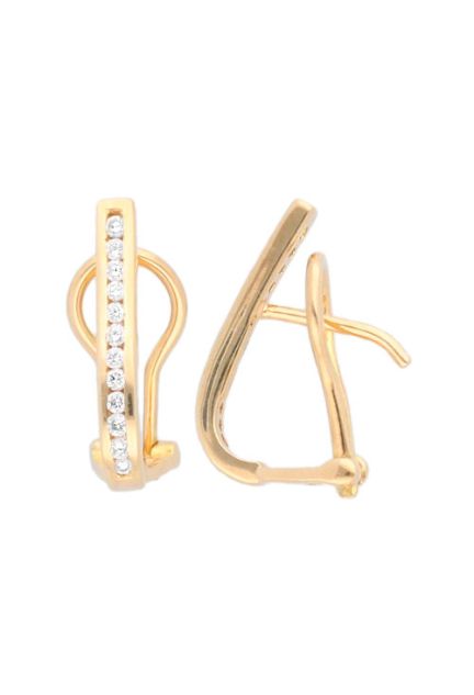 pendientes oro amarillo 18 kilates con diamantes modelo de carril vista lateral precio barato joyeria online 139_26640102_01