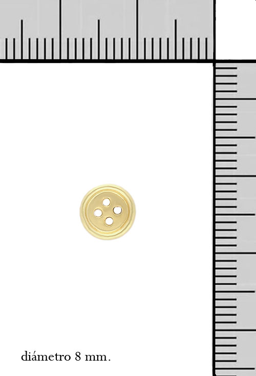 pendientes oro amarillo 18 kilates con diseño simulando un boton de la camisa foto con medidas 005_01000-0-1_M