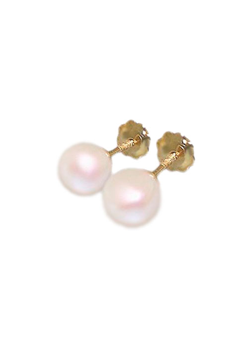 pendientes oro amarillo 18 kilates con perlas cultivadas de 6 mm precio barato joyeria online vista lateral