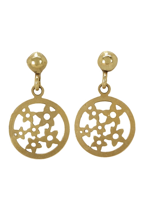 pendientes oro amarillo 18 kilates de colgar vista frontal 146_L053