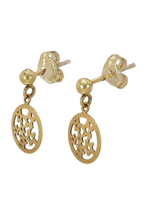 pendientes oro amarillo 18 kilates de colgar vista oblicua 146_L053_01