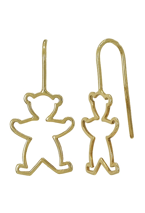 pendientes oro amarillo 18 kilates forma de oso precio muy barato en joyeria online foto lateral 170_PE00020_01