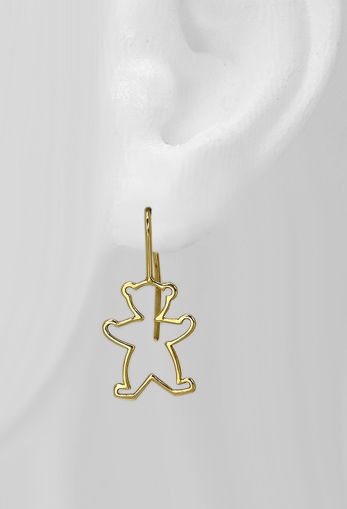 pendientes oro amarillo 18 kilates forma de oso precio muy barato en joyeria online foto maniqui 170_PE00020_02