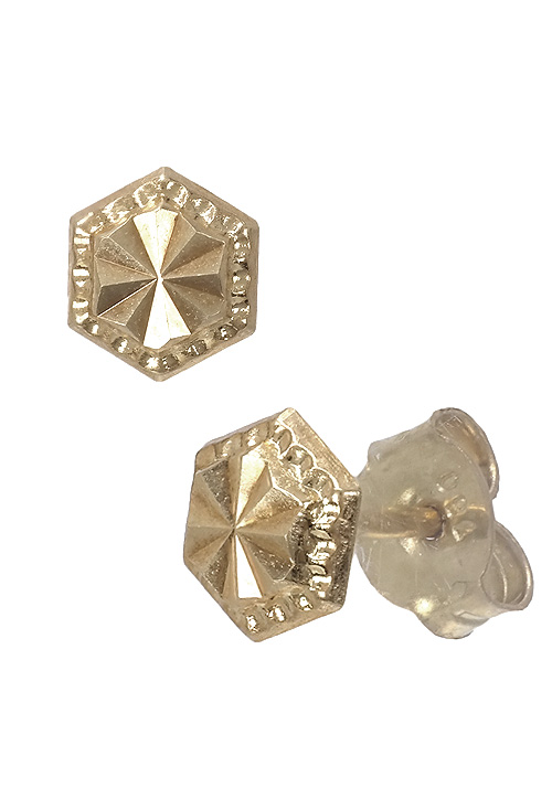 Pendientes oro amarillo 18 kilates 100_A752 pendientes de oro con sistemas de presion vista lateral precio especial muy barato