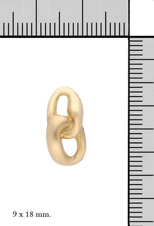 Pendientes oro amarillo 18 kilates 146_NUDO pendientes oro amarillo 18 kilates modelo nudo foto con medidas 146_NUDO_M