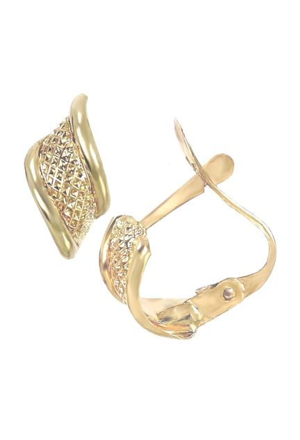 pendientes oro amarillo 18 kilates para primera comunion cierre ballestilla precio barato en joyeria online vista lateral