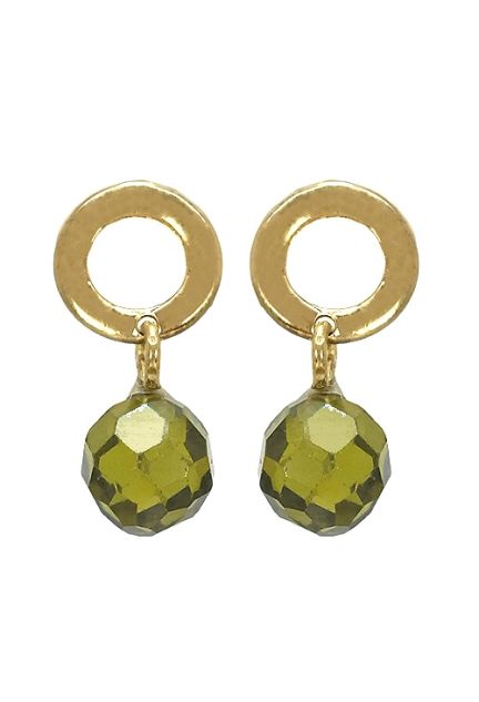 pendientes oro amarillo 18 kte con cuarzo verde foto frontal precio barato joyeria online 146_K159
