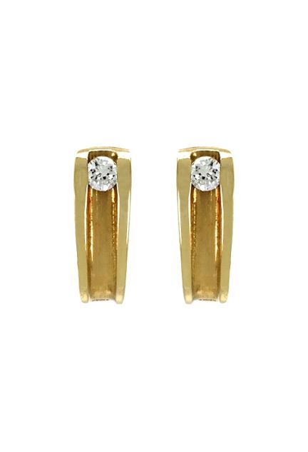 pendientes oro amarillo 18 ktes con circonita modelo comunion 139-5037-P