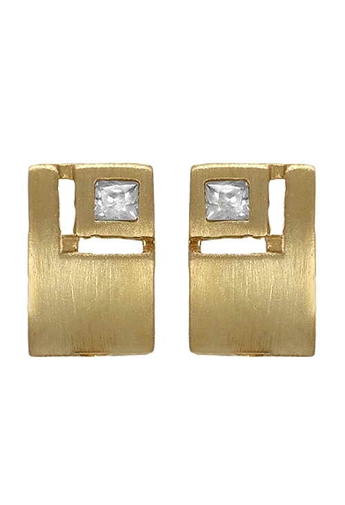 pendientes oro amarillo 18 ktes con circonita para niñas vista frontal 036_T81518