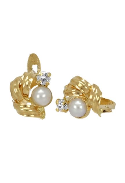 pendientes oro amarillo 18 ktes con perla cultivada y circonita primera comunion 098_3269-P_01