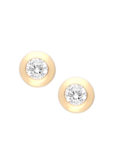 Pendientes oro amarillo 18k chatones circonita-0