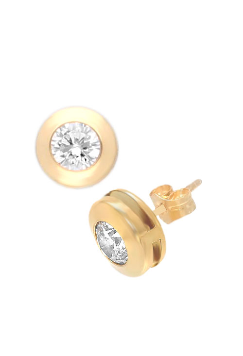 Pendientes oro amarillo 750 mmas (18k) chatones pendientes de oro amarillo 18 ktes tipo chaton vista lateral 234_1958_01