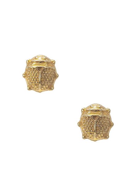 pendientes oro amarillo 18k para bebe mariquitas vista frontal precio barato joyeria online 083_JI222