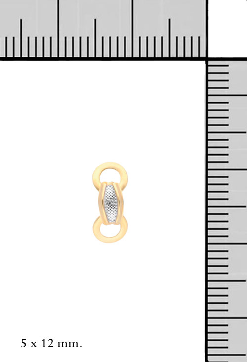 pendientes oro bicolor 18 kilates con sistemas de presion foto con medidas 146_K152_M