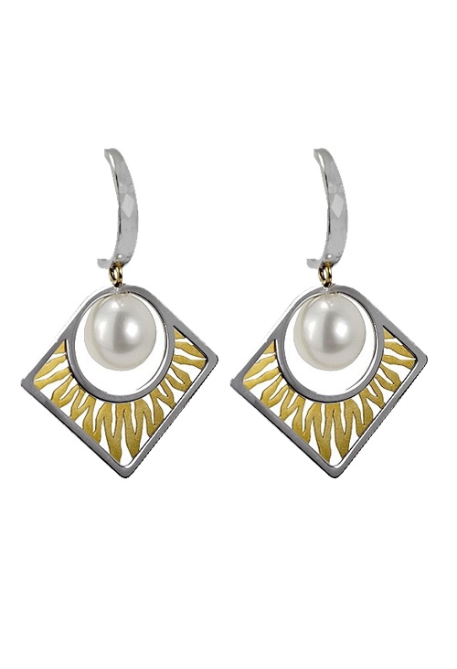 pendientes oro bicolor 18k vista de frente joyeria online 095_436865