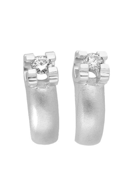 Pendientes oro con diamante, aretes, oro blanco. 083_AUR008