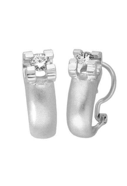 pendientes oro blanco 18 kilates con diamantes garra c de cartier foto lateral 083_AUR008_01