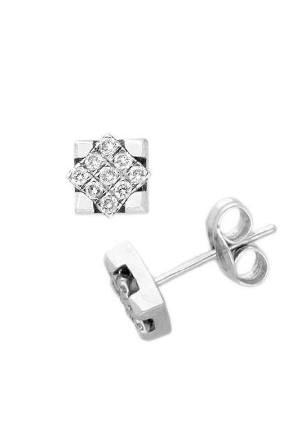 pendientes oro blanco 18 kilates con diamantes talla brillante precio especial muy barato en joyeria online foto lateral