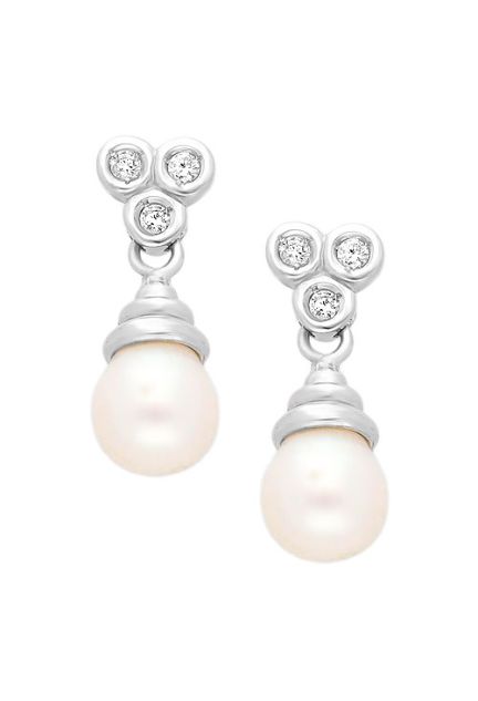 Pendientes oro 1ª ley 750 mmas. (18 k.) con diamante largos oro blanco rfcia.025_B-02675