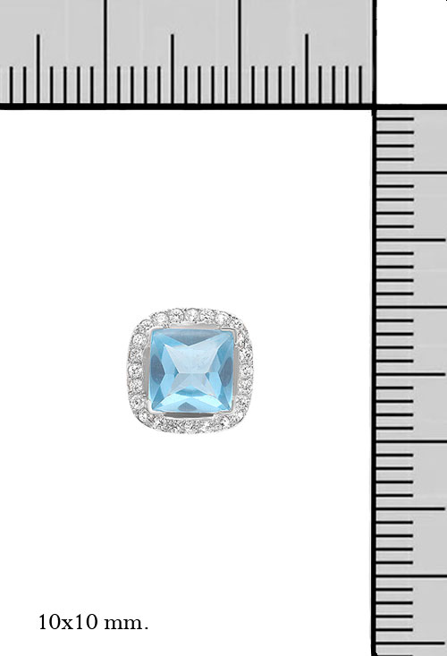 pendientes oro blanco 18 kilates topacio azul y circonitas vista con medidas 057_01965-5114_M