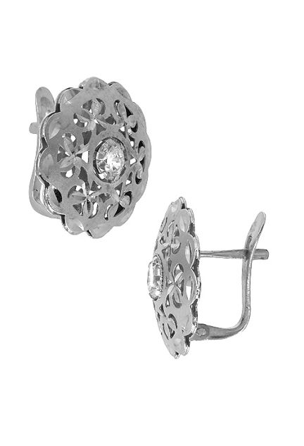 pendientes oro blanco 18 ktes tipo roseta cordobesa vista lateral 234_2498-OB_01