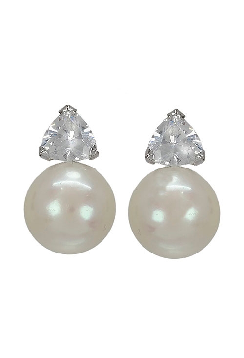 pendientes oro blanco 18 ktes y perlas japonesa diseño moderno vista frontal 234_2432-B