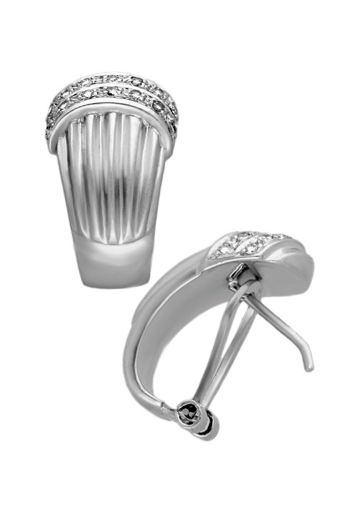 pendientes oro blanco 18k con diamantes foto lateral precio ocasion venta online 063_507-P_01