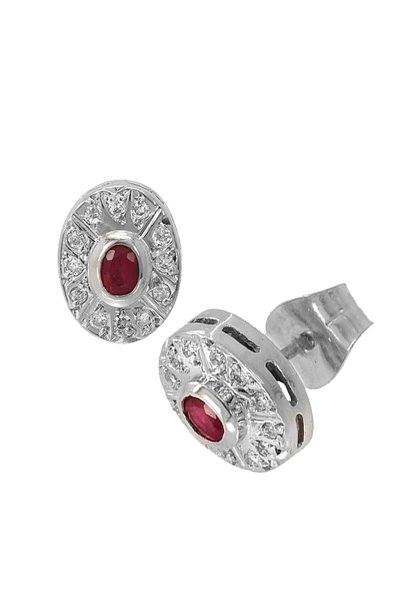pendientes oro blanco 18 ktes con diamantes y rubies finos vista lateral precio barato 192_Z1338R_01